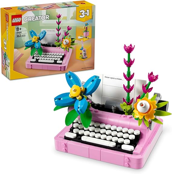 LEGO Creator 3’ü 1 Flower Typewriter 31169-8 Years and Above Creative Toy Making Set for Children That Can Turn into Keytar or Pot, Birthday Gift (363 Pieces)