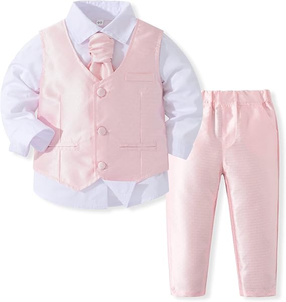 Kimocat Baby Boy Clothes Outfit Suit Long Sleeve Gentleman Tuxedo Vest Wedding Birthday Party Suit
