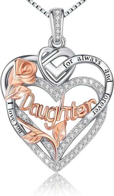 Sterling Silver Daughter Sister Necklace Jewelry Gifts for Women