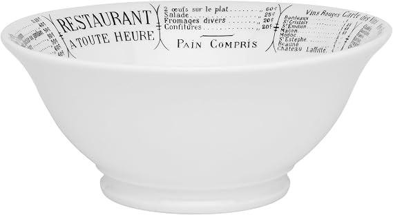 Pillivuyt Brasserie 2-1/2 Cup Porcelain Footed Salad Bowl