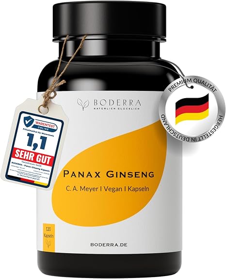 Panax Ginseng Extract Capsules High Dose – Pack of 120 Bioavailability – Korean Ginseng According to C.A. Meyer High Dose 20% Ginsenosides 600 mg per Day – Vegan & Laboratory Tested