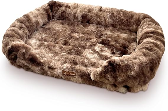 Pelsbarn Luxurious Orthopedic Dog Bed, Memory Foam, Brown, L
