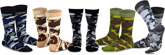 Cool Mens Colorful Novelty Socks for Men Skeleton Galaxy Colorblock Camouflage Stripe Silly Monstor Multipair