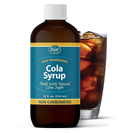 Caffeine Free, Non-carbonated Cola Syrup with Pure Cane Sugar No High Fructose Corn Syrup, 12 Oz.