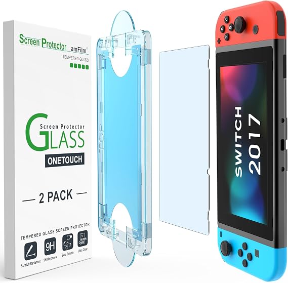 amFilm Auto-Alignment OneTouch for Nintendo Switch Screen Protector 2017