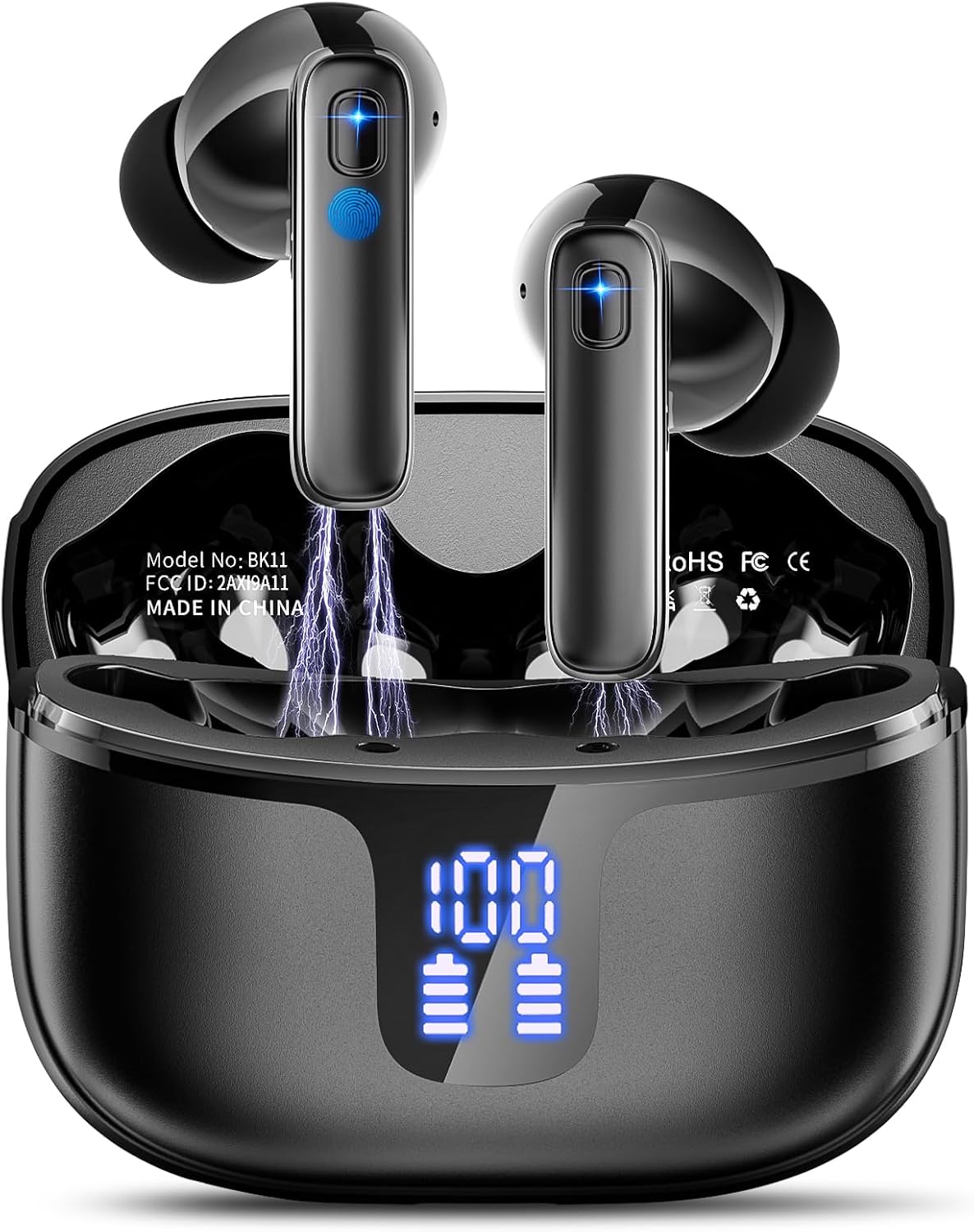 Wireless Earbuds, Bluetooth 5.3 Headphones Wireless Earphones with 4 ENC Noise Cancelling Mic, 2025 Deep Bass Stereo Ear Buds, 40H Playtime Wireless