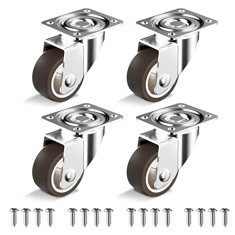 HOLKIE Caster Wheels 1.5inch Heavy Duty Furniture Casters Set of 4 No Brake