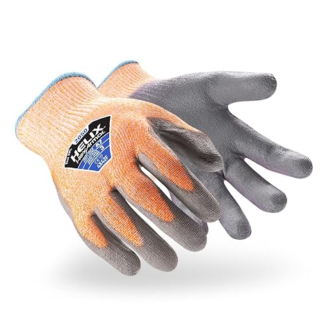 HexArmor Cut-Resistant Abrasion-Resistant Polyurethane Palm Knit Work Gloves | Helix 2050 | Small
