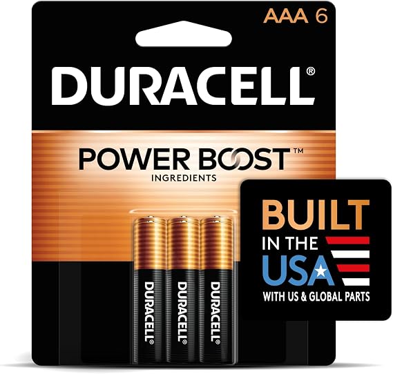 Duracell Coppertop AAA Batteries, 6 Count, 12-Year Shelf Life, Long-lasting