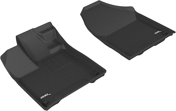 3D MAXpider Front Row Custom Fit All-Weather Floor Mat for Select Honda Pilot Models - Kagu Rubber (Black)