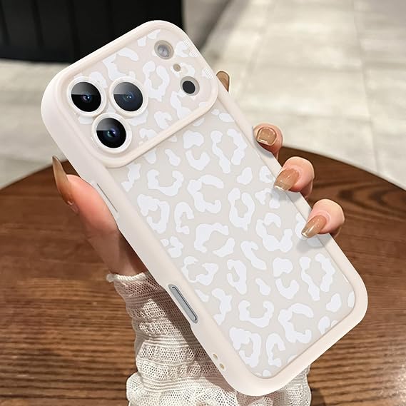 Compatible with iPhone 17 Pro Max Case, Cheetah Print, White