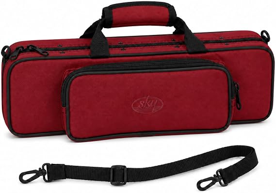 Sky "C Flute Lightweight Case with Shoulder Strap (Burgundy)