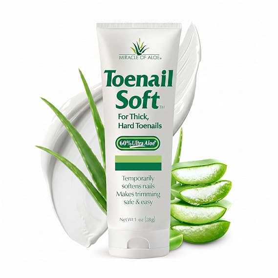 Miracle of Aloe Toenail Softener, Cream For Thick Hard Toenails, 1 Oz Tube