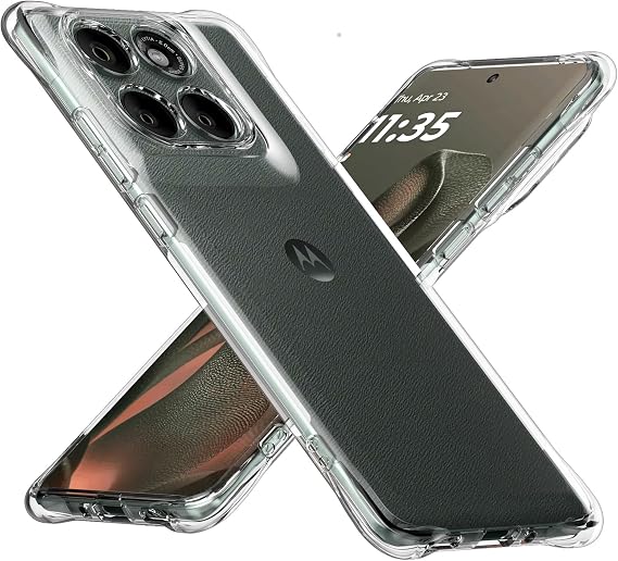 Cresee Case for Motorola Edge 2025 - Clear Phone Case with Reinforced Corner Bumper Camera Protection Slim Fit Shockproof Flexible TPU Cover for Moto Edge 2025 - Transparent
