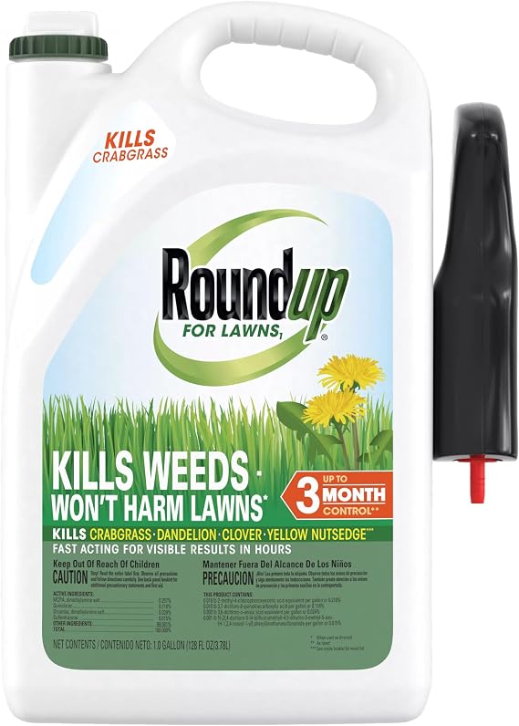 Roundup for Lawns1 Ready-to-Use with Trigger Sprayer, Tough Weed Killer for Use on Northern Grasses, 1 gal.