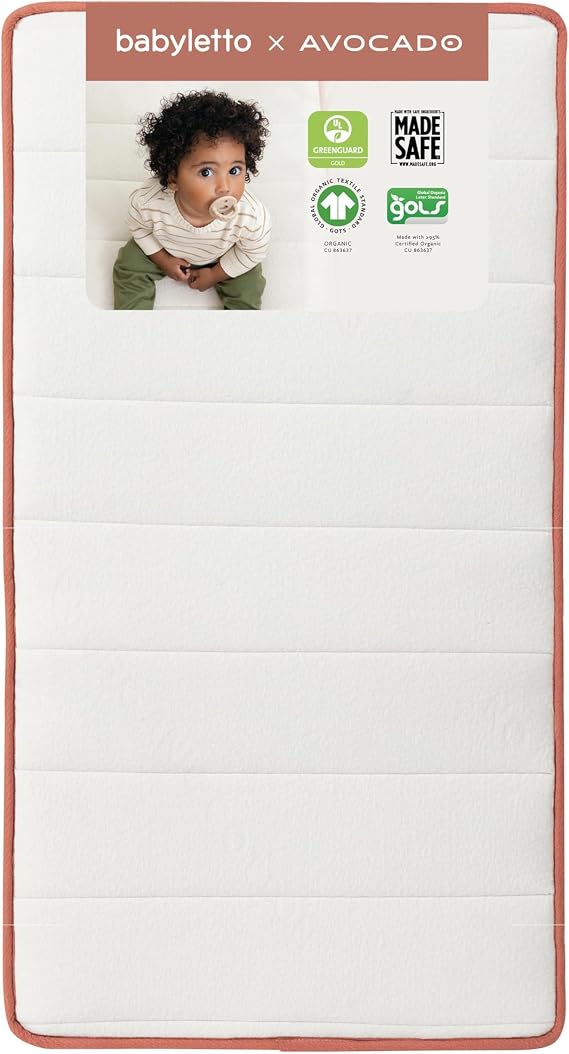 Babyletto x Avocado Organic Crib Mattress | GREENGUARD Gold, GOTS & MADE SAFE Certified Organic Crib Mattress - Flippable 2-Stage Design For Infants & Toddlers