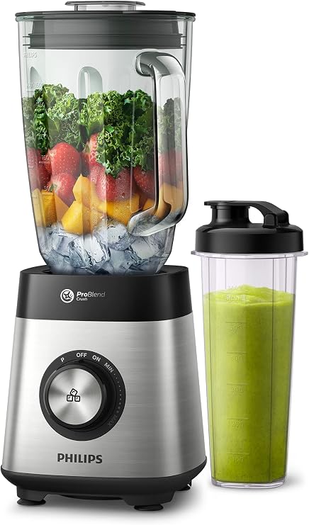 Philips Series 5000 Blender, ProBlend Crush Technology, Powerful 1000 W Motor, 2L Capacity, Easy Clean, Multiple Speeds + Pulse Function, (HR3573/91)