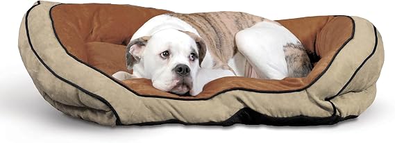 K&H Pet Products Bolster Couch Pet Bed Large Mocha/Tan 28" x 40"