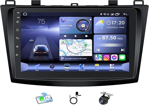 Android 13 Car Stereo for Mazda 3 20102013 9 Inch 1280800 HD Touchscreen Head Unit with Wireless CarPlay & Android Auto, GPS, WiFi, Bluetooth, FM, Backup Camera, Fit Bose System, Online OTA Upgrad