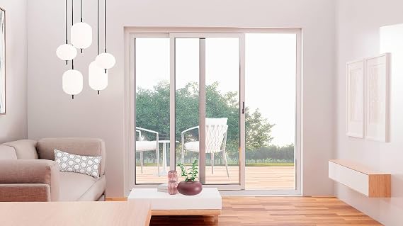 VDOMDOORS Sliding Patio Door 72 x 80 inches | Patio 8166 White | Patio Exterior Sliding | Metal Tempered Glass Clear Glass | Left Hand | Patio Backyard