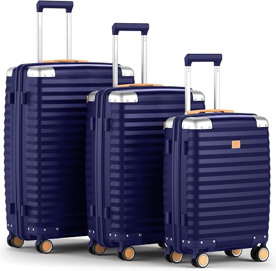 Joyway Luggage Set 3 Piece with TSA Lock and Spinner Wheels, PP Hard Shell Suitcase Set with Corner Protectors for Travel(Blue, 3 Piece set)