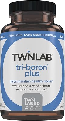 Twinlab Tri-Boron Plus Caps - Calcium Supplement to Support Bone Health - 3 mg, 240 Capsules