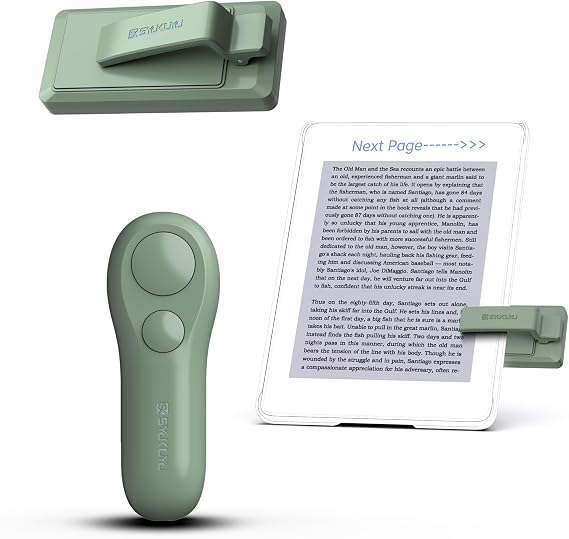 SK SYUKUYU Page Turner for Kindle Paperwhite Oasis Kobo E-Readers Accessories, Remote Page Turner for Ipad Reading Comics, Page Turner Clicker for Phone Taking Photos Camera Video(Green)