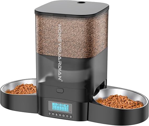 HoneyGuaridan Automatic Cat Feeder for 2 Cats