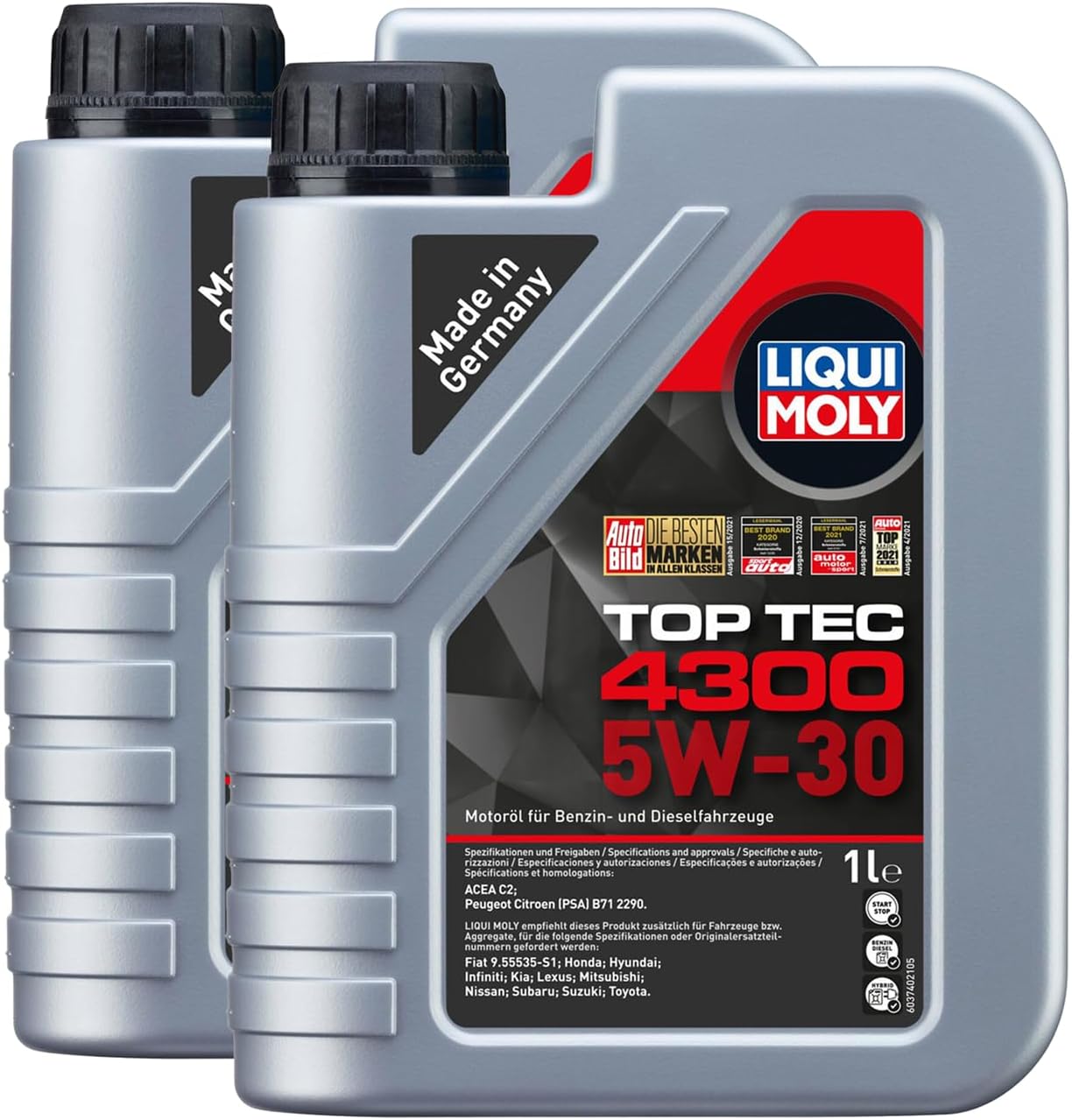 Engine Oil 5W30 TOP TEC 4300 Fully Synthetic - ACEA C2/C3, API SP 2x1L