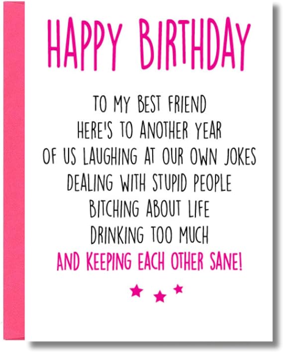Funny Best Friend Birthday Card For Women Friendship Humour Bestie Greeting Card For Female Friend C21