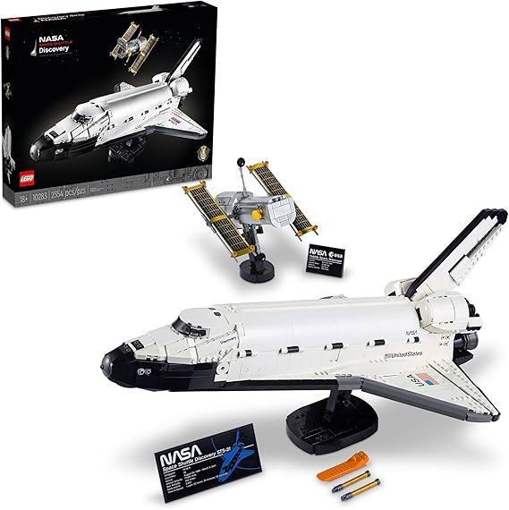LEGO Icons NASA Space Shuttle Discovery Building Sets for Adults - Model Kits for Bookshelf or Office Decor, Ages 18+ Years - Gifts for Men & Women - 10283