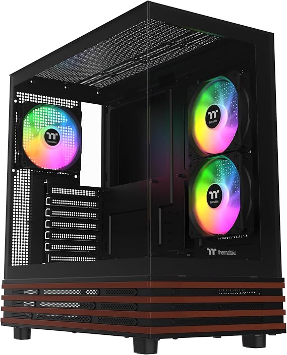 Thermaltake View 270 Plus WS ARGB; Mid Tower; 3x120mm Lite Fans Included; 360mm Radiator Support; 420mm GPU Clearance;Bottom Wood Trim; E-ATX/ATX/mATX/mITX; 220mm PSU Clearance;Black; CA-1Y7-00M1WN-WS