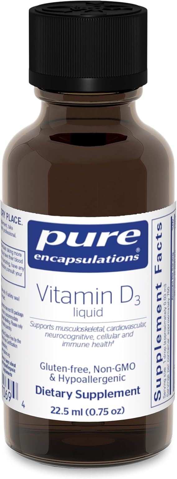 Pure Encapsulations Vitamin D3 Liquid, 0.75 fl. oz. | Supplement to Support Bone, Breast, Cardiovascular, Colon, and Immune Health*