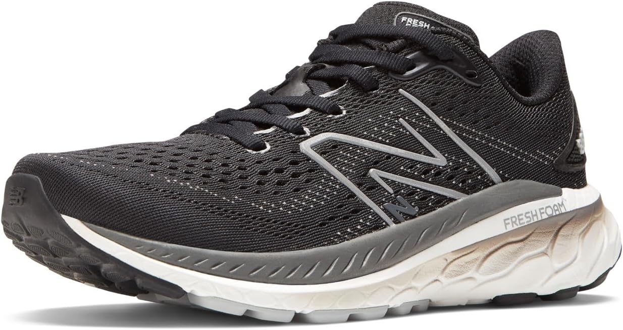 New Balance Women's Fresh Foam X 860 V13, Black/White/Castlerock, 9.5