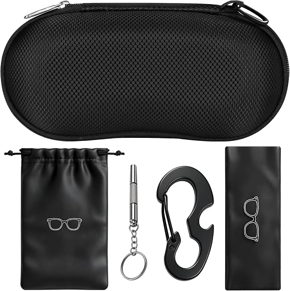 RayLove Sunglasses Case Hard Shell, Crush Resistant Eyeglass Case with Zipper, Lightweight Sunglasses Travel Case