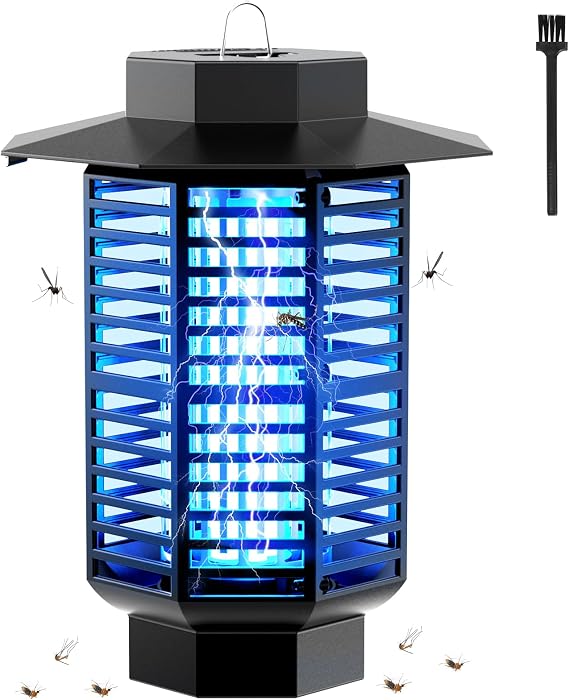Electric Insect Killer 4200 V Mosquito Lamp 18 W UV Light IPX4 Waterproof Fly Trap Electric Mosquito Trap for Indoor and Outdoor Use Insect Catcher Against Mosquitoes Flies Wasps