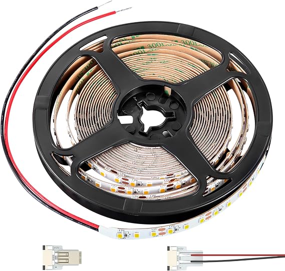 RV Flexible LED Strip Light 12V Dimmable Tape Light 16.4 ft 600 LEDs 2000 Lumen Width 5/16 for Camper Van Motorhome Truck Trailer Interior Lighting, CRI 90+ Indoor Only (3000K)