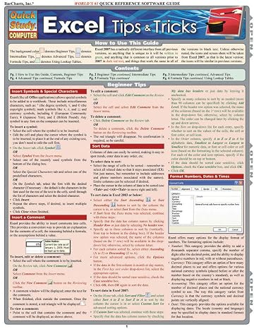 Excel Tips & Tricks: QuickStudy Laminated Reference Guide (QuickStudy Computer)