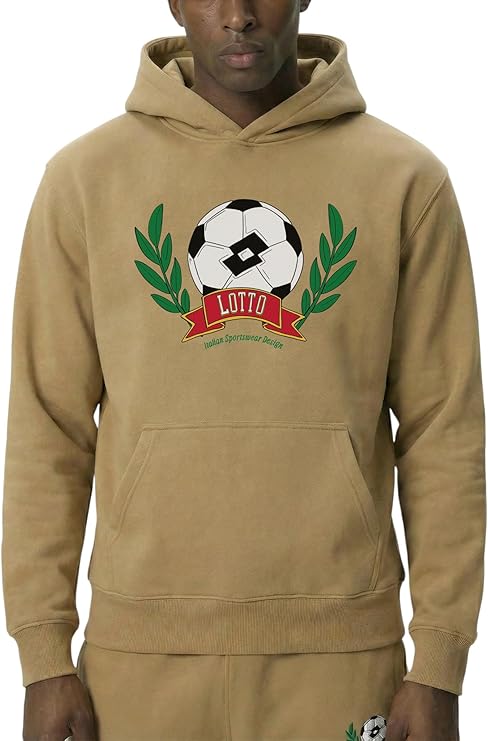 Lotto Match Day Mens Pullover Organic Cotton Hoodie 100% Organic Cotton with Adjustable Drawstring and Durable Build