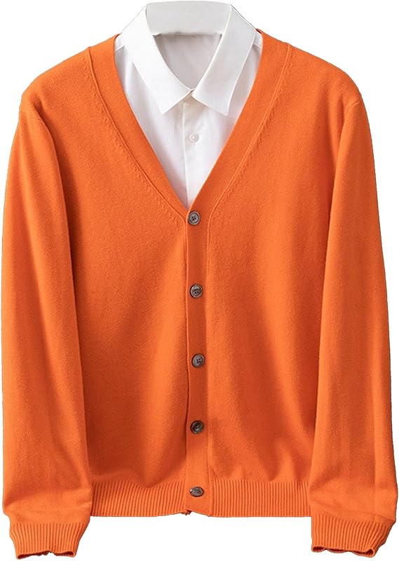 Men's Cardigan Sweaters Long Sleeve Cable Knit Cardigans Slim Fit Casual Button Down Ribbed Sweaters Outerwear
