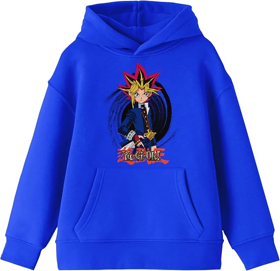 Bioworld Yugi-Gi-Oh Yugi & Logo Long Sleeve Blue Youth Sweatshirt