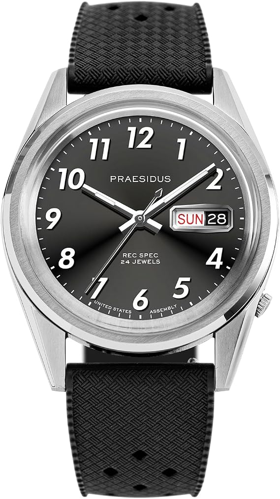 PRAESIDUS | REC SPEC - Watches for Men, Men's Wrist Watches - Field, Military - Case 38mm, Assembled in The USA | Automatic, Gift