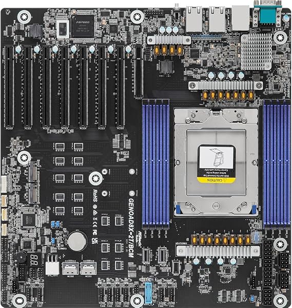 ASRock Rack GENOAD8X-2T/BCM EEB Server Motherboard Single Socket SP5 LGA 6096 AMD EPYC™ 9004 Series Processor 7 PCIe5.0x16 Dual 10G LAN