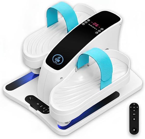 Under Desk Elliptical Machine - Electric Sitting Pedal Exerciser for Seniors and Adults, Quiet Compact Ellipse Leg Exerciser with Control