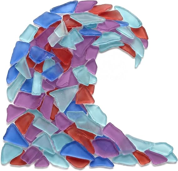 Sea Glass for Crafts 11oz Dark Blue, Red & Purple Sea Glass Decor, Tumbled Seaglass, Seaglass for Crafts, Beachglass Decor, Nautical Vase Fillers, Coastal Art Supplies
