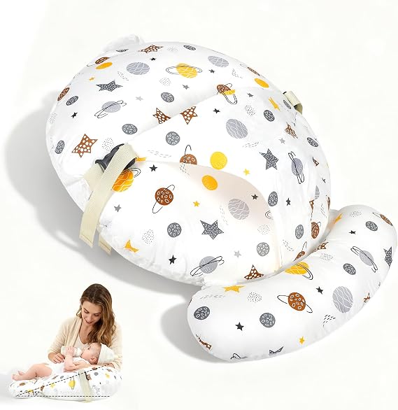 Baby Wedge Pillow for Newborn, Baby Feeding Pillow Anti Overflow Feeding Pillow for Reducing Spit-Up, Safety Nursing Pillow, Baby Lounger Reflux Wedge Breastfeeding, Removable Top and Bottom (2)