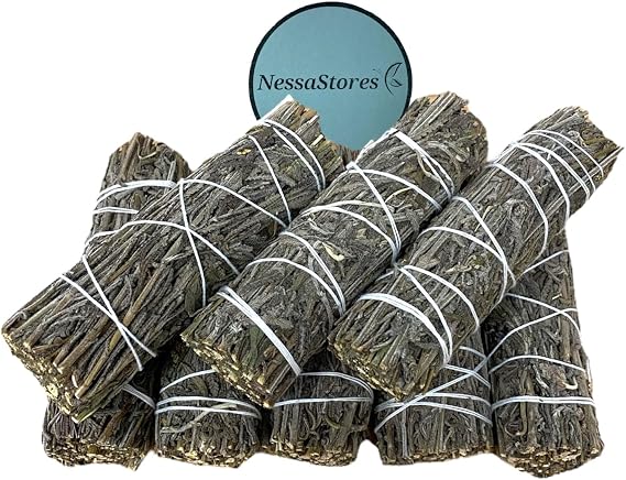 NessaStores 32 Dried Lavender Smudge Sticks, 4 Inch Hand Tied, All Natural, Ethically Sourced for Home Cleansing, Stress Relief, Clearing Negative Energy. JC-144