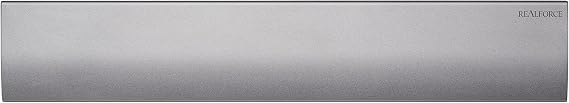 Realforce Aluminum Full Size Wrist Rest | Dark Silver, Compatible with R3, R3S, R2, Nubuck Leatherette Sheet, 2, Prevents Tendonitis, Hard Type, Palm Rest