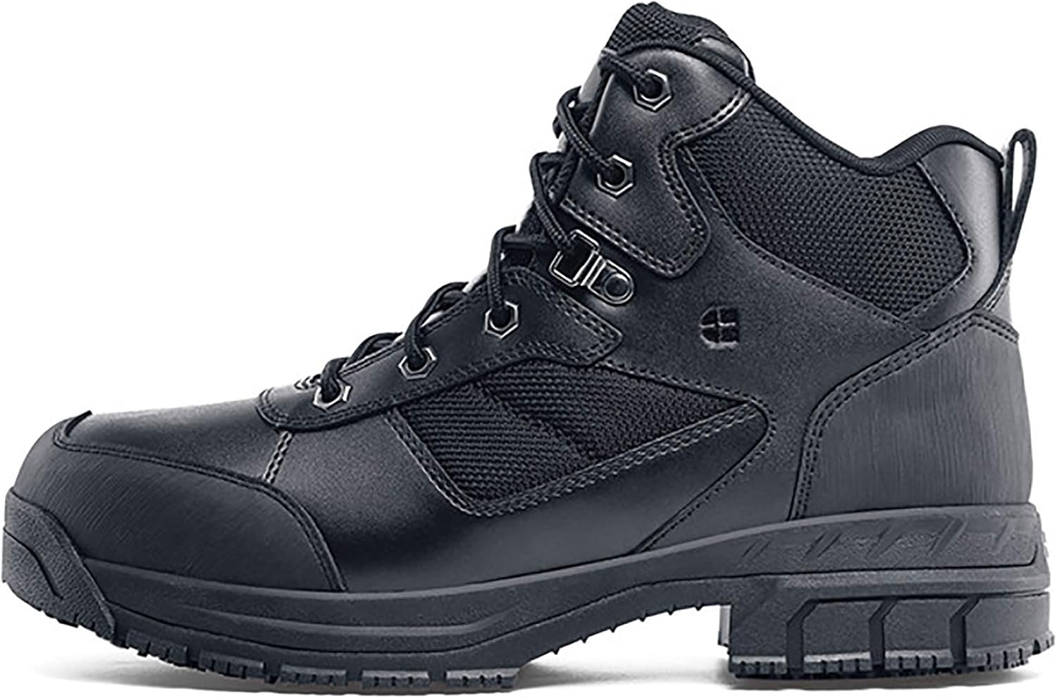 Shoes for Crews Voyager II, Mens, Womens, Unisex Soft Toe and Steel Toe Work Boots, Slip Resistant, Water Resistant, Black