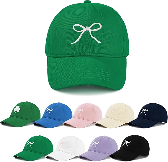 Zando Bow Embroidered Baseball Cap for Women & Girls, Low-Profile Dad Hat